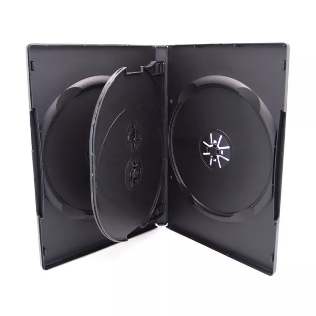 10 pcs 14mm Multi Hold 4 Disc Quad CD DVD Black Case Movie Game Box Wholesale