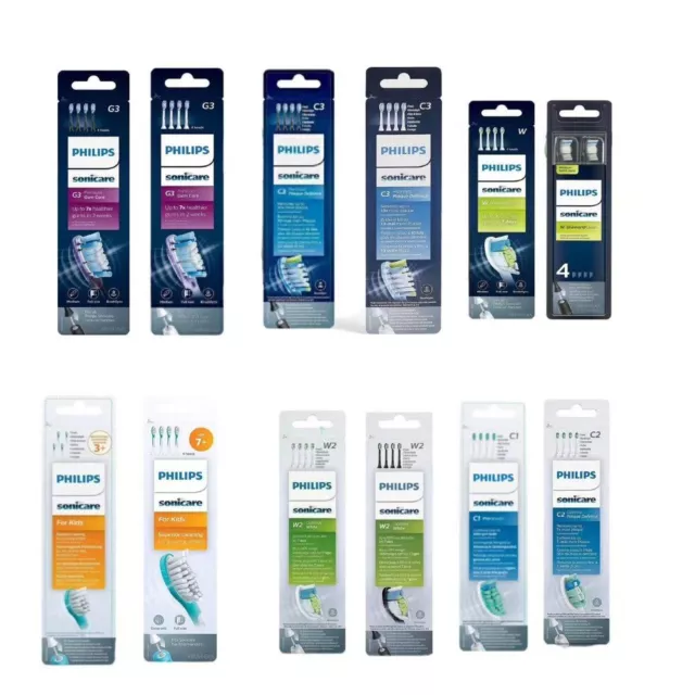 Cabezales de cepillo de repuesto para Philips Sonicare C1/C2/C3/W3/W/W2 blanco negro 4 paquete DE