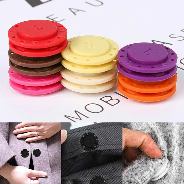 21/25m Round Plastic Magnetic Button DIY For Coat Handbag Craft Sewing Supplies