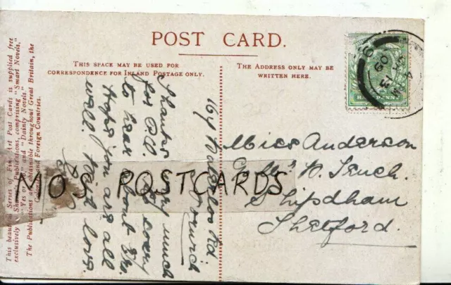 Genealogy Postcard - Anderson - c/o Mr B Tench - Shipdham - Thetford - Ref 9264A