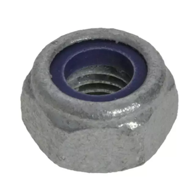 Qty 200 Hex Nyloc Nut M12 (12mm) Galvanised Class 6 Mechancial Galv Lock Insert