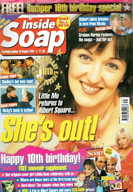 INSIDE SOAP 16/08/01 Kacey Ainsworth Anna Friel Rebekah Elmaloglou