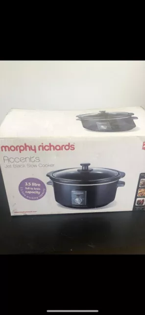 Morphy Richard Accents Cucina lenta nera a getto 3,5 litri piena fino all'orlo capacità