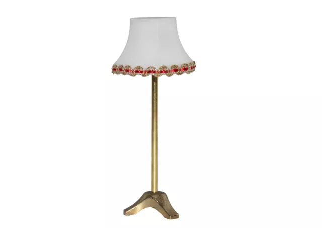 Stehlampe mit LED weiß/golden für Puppenhaus, Puppenstube Kahlert 19211