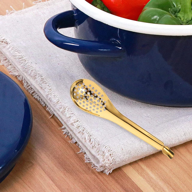 3 PACK REUSABLE Slotted Utensils Food Eating Scoops Caviar Spoon £16.99