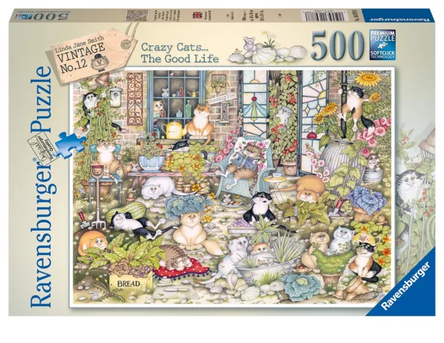 Ravensburger Crazy Cats The Good Life 500 Piece Jigsaw Puzzle for Adults & Kids