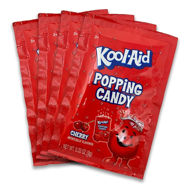 Cherry Kool-Aid Popping Rock Candy | 4 Pack of Cherry Kool-Aid Rock Candy — on
