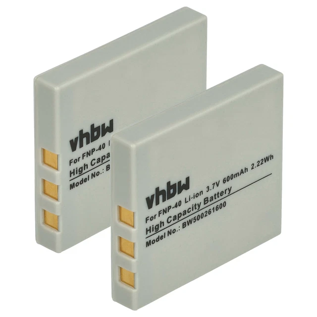 2x Akku Für Pentax Kameras – Kompatibel Mit Optio L20, A40, E85 Uvm., 800 MAh, 3,7 V, Li-Ion!