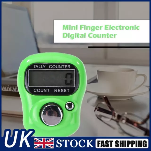 Mini Finger Counter LCD Electronic Digital Counter Range 0-99999 (Green)