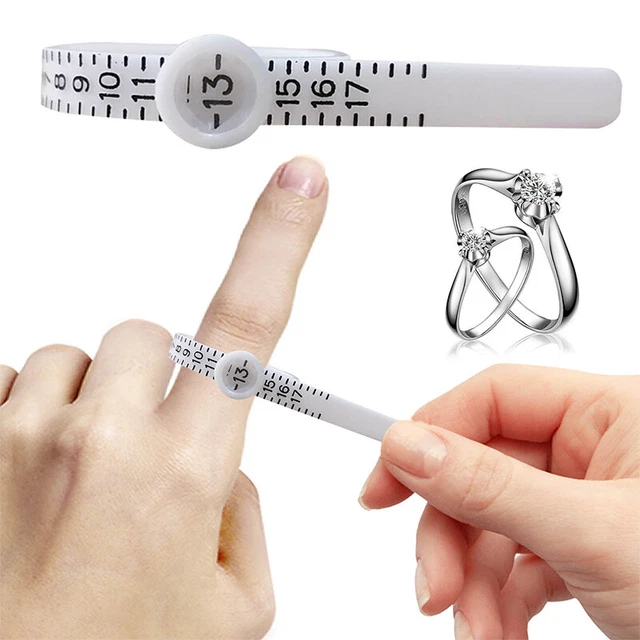Reusable Ring Sizer Ring Measuring Finger Size Tape With Magnified Gl-JN