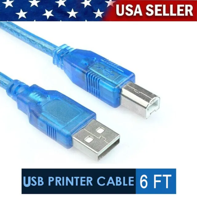 Printer USB 2.0 Cable Cord Transfer PC A to B Male Device HP Brother Canon Epson