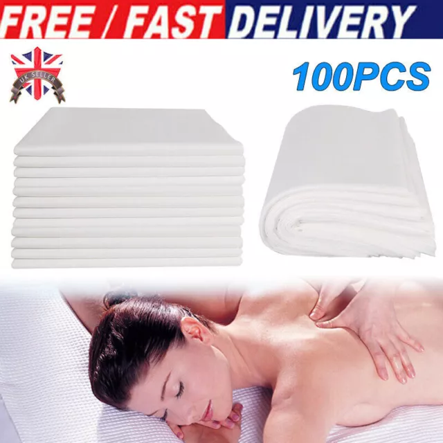 100pcs Disposable Bed Sheet Non-woven Massage Beauty SPA Salon Table Cover White