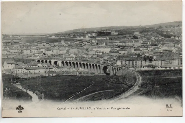 AURILLAC - Cantal - CPA 15 - general view - viaducts