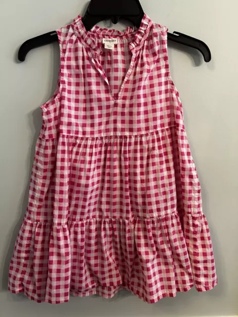 Crew Cuts Girl Pink White Gingham Check Dress Size 6