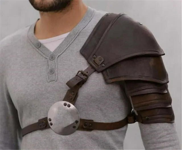 Picture 1 of 2 Hover to zoom Halloween Viking Warrior Leather Shoulder Armor Co