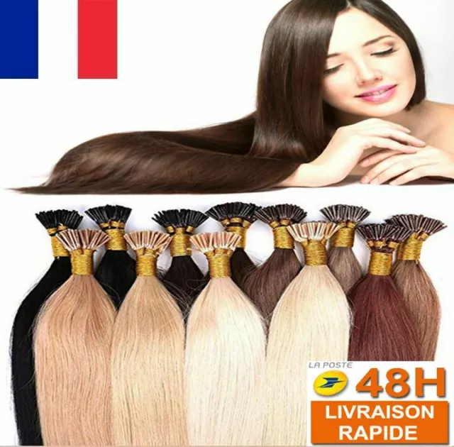 50,100, 150, 200 Extensions De Cheveux Pose A Chaud 100% Naturels Remy Hair Nail