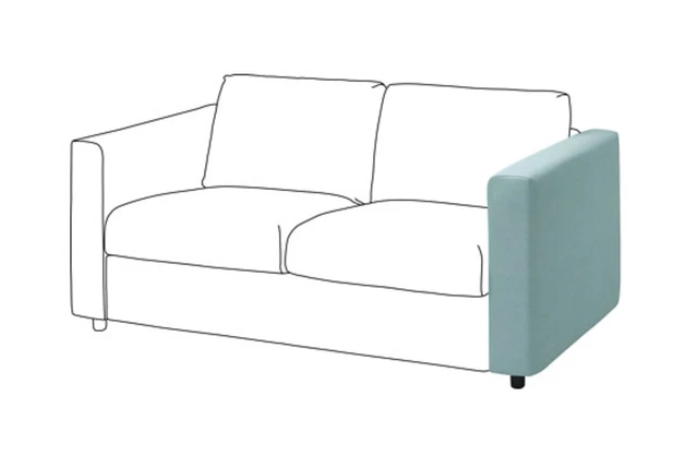 Housse De Remplacement IKEA VIMLE Pour Section De Canapé - Noir Et Bleu - 100% Polyester