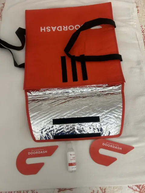 Door Dash Insulated Pizza Bag 2 Window Clings And Sanitizer
