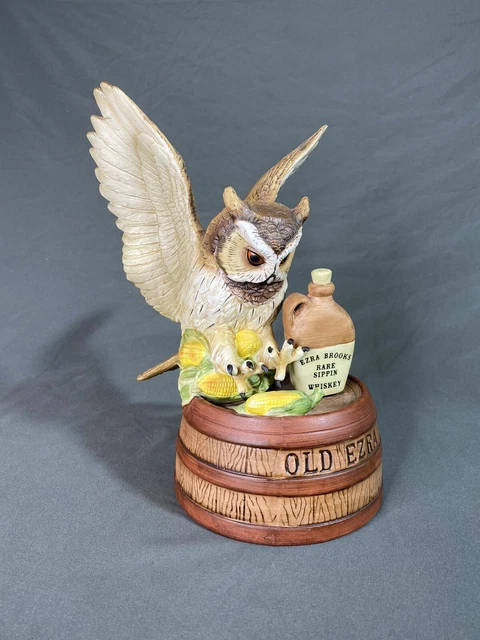 Vintage 1980 Old Ezra Brooks IV Owl Decanter Heritage China Porcelain 7342