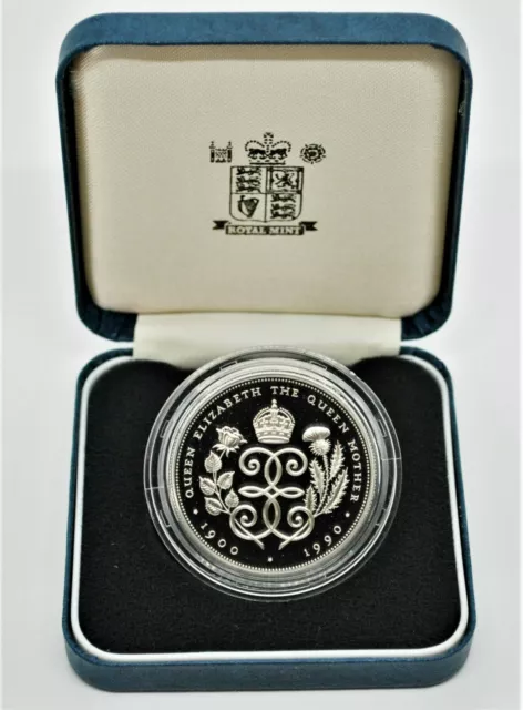 Queen Mother 90th Birthday - 1990 Kingdom Proof Silver 5 Pounds