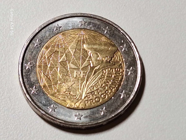 1 Pièces de monnaie 2 euros France Erasmus  1987 -2022