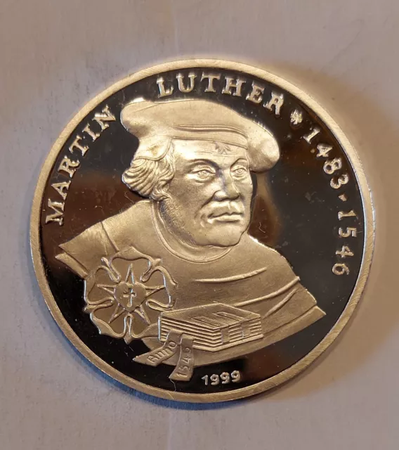 Togo 1000 Francs 1999 Martin Luther PP 0.999 Silber ,15g, 35mm,Rücks Staatswapp.
