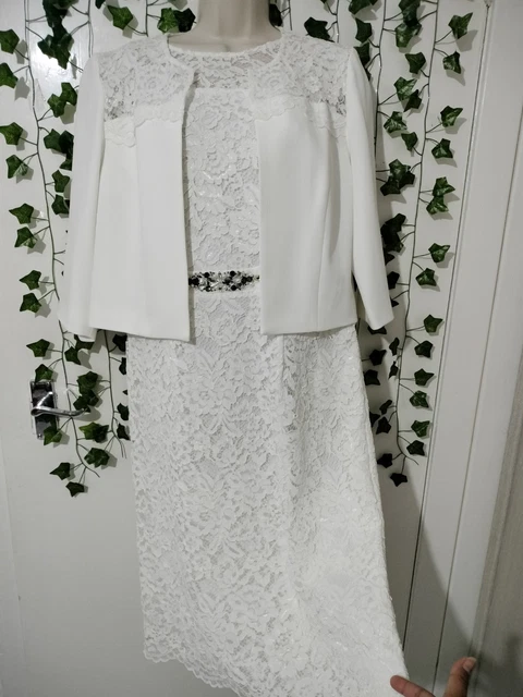 chinese dress ladies Lace & Satin Gown with Sheer 3/4 Sleeve Scalloped Lace Jacket main image 0