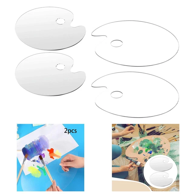 Palette Acrylique Transparente 3 Palettes Acrylique Transparentes - Pour Peinture Huile, Acrylique, Aquarelle Mélange Couleurs