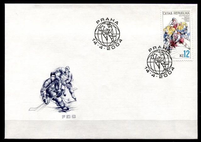 Eishockey.  WM-2004, Prag und Ostrava. FDC. Tschechien 2004