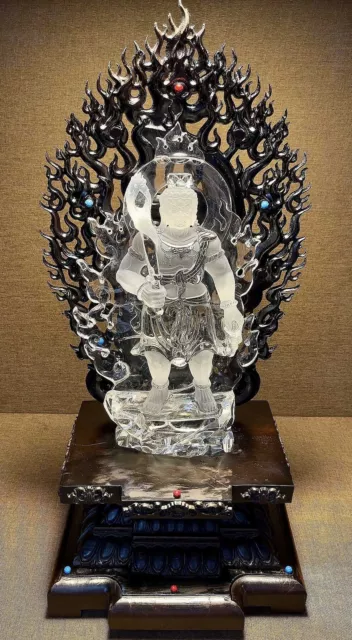 Chinese Exquisite Handmade Buddha Carving Natural Crystal Statue