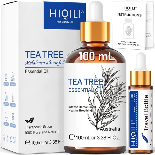 Olio Essenziale Puro Tea Tree 100ML - Non Diluito, Premium - Olio per Capelli -