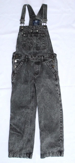 GAP Teen Black Stonewashed Denim Bib Overalls Kids Size 10