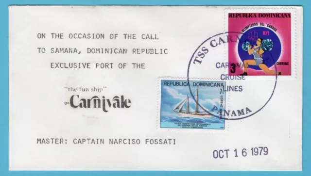 DOMINICAN REPUBLIC cover from the ship Carnivale 1979 cancelled at Panama