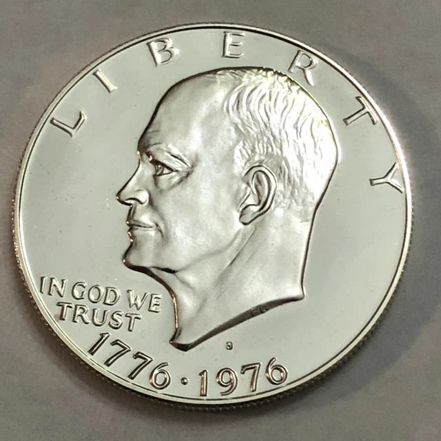 Bicentennial 1776-1976S 40% silver gem proof Eisenhower IKE dollar.  #9