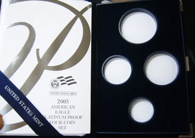2005 AMERICAN EAGLE PLATINUM 4 COIN PROOF SET US Mint Box W COA - NO COIN