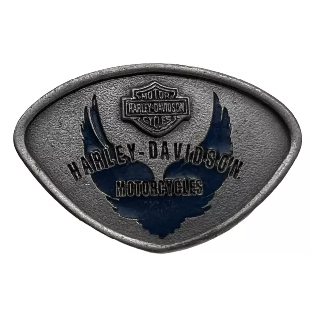 Vintage Harley Davidson Motorcycles Blue Inlaid Enamel Eagle Biker Pin Badge