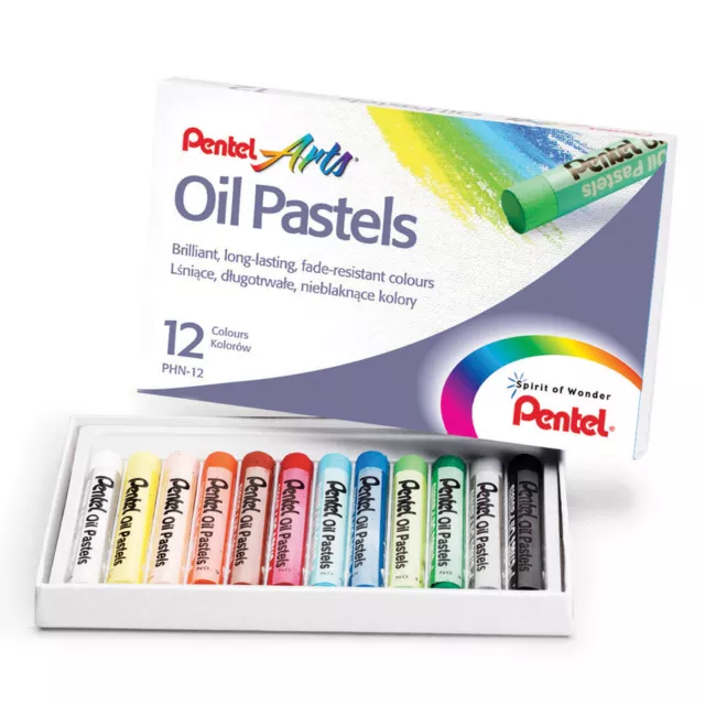 Aceite Pasteles Por Pentel Artista Pasteles - Pack De 12 Colores Vivos