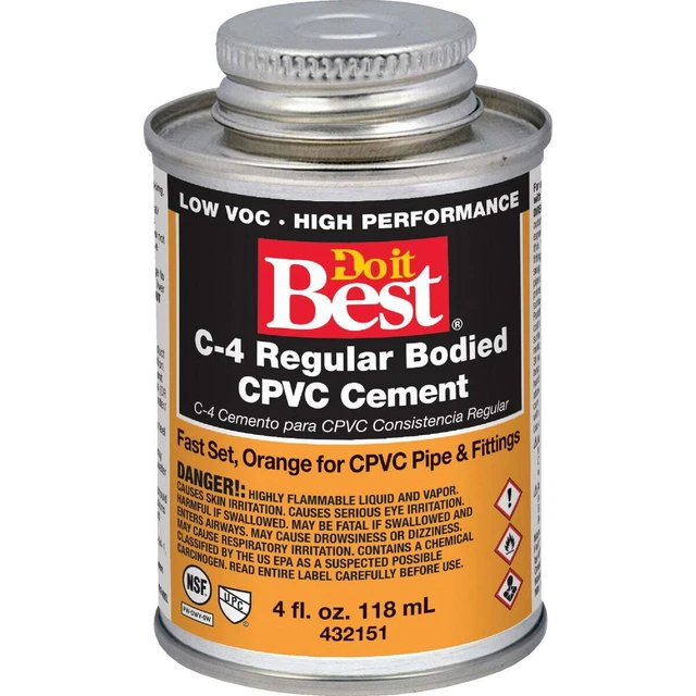 Do it Best 8 Oz. Regular Bodied Orange CPVC Cement 018714-24 Pack of 24 SIM