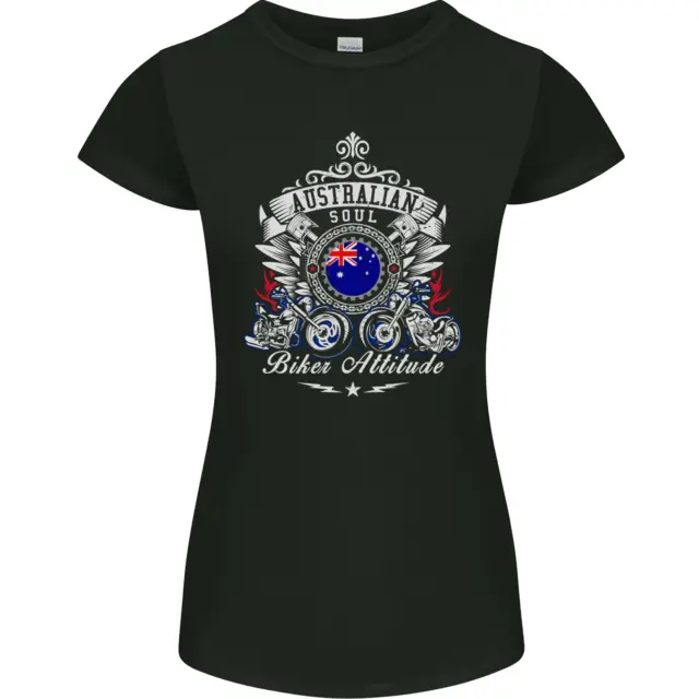 Australian Biker Australia Motorcycle Bike Womens Petite Cut T-Shirt