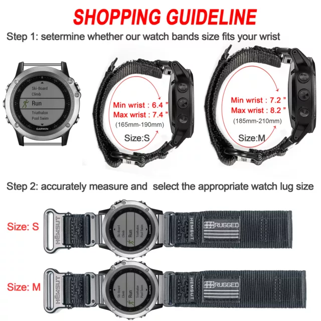 Compatible con la correa del reloj Garmin Super Rugged Nylon Sports Watch Strap 2