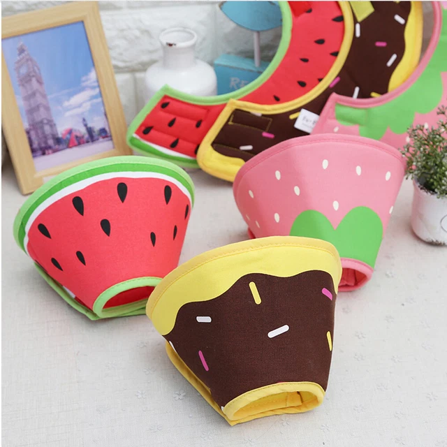Pet Dog Neck Circle Puppy Recovery Ring Headwraps Puppies Fruit 2