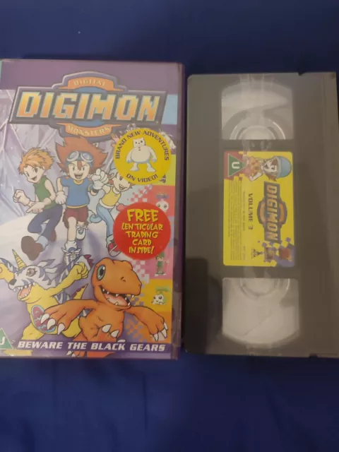 RARE 1990's DIGIMON VHS VOL 3  Video Tape Digital Monsters + Lenticular 3D cards