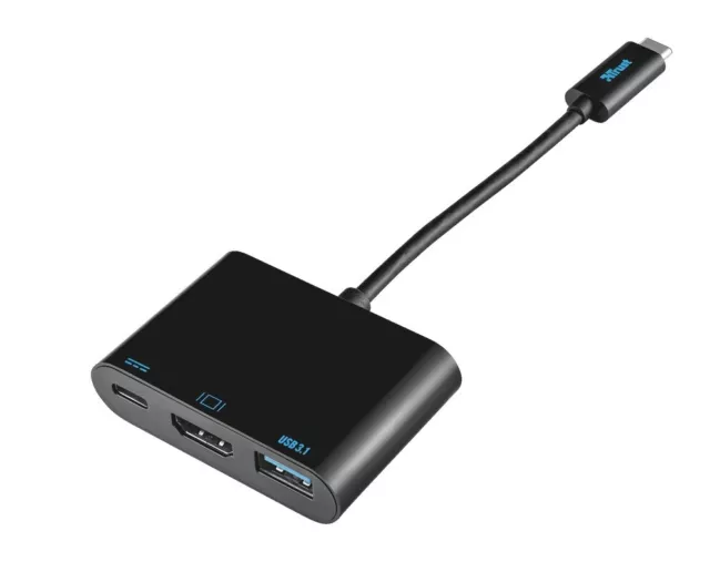 Trust Adaptateur Muliport USB Type-C avec Port HDMI, USB 3.1 Type-C 2