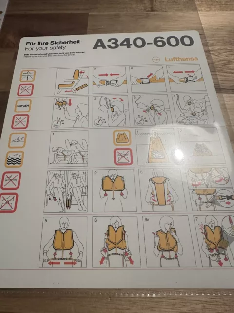 Safety Card Lufthansa A340-600