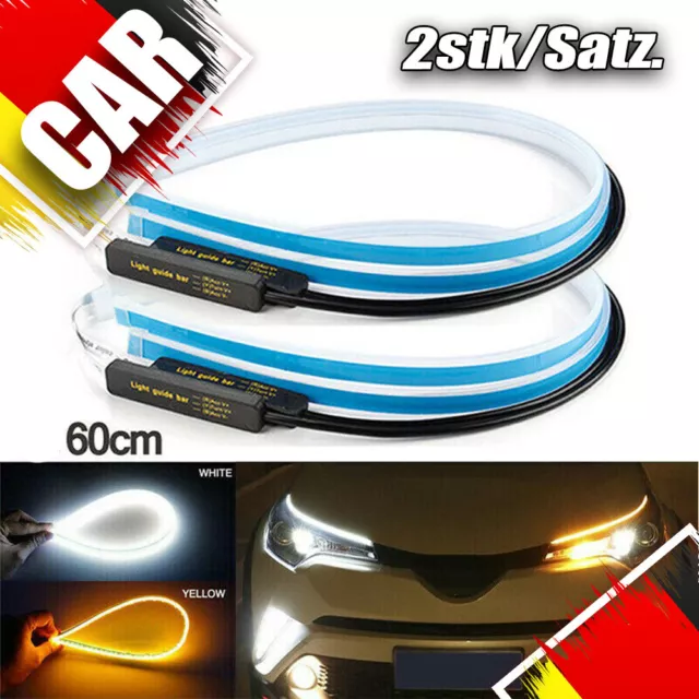 2x Auto LED Blinker Dynamische Streifen DRL Scheinwerfer Tagfahrlicht Lampe  12V 