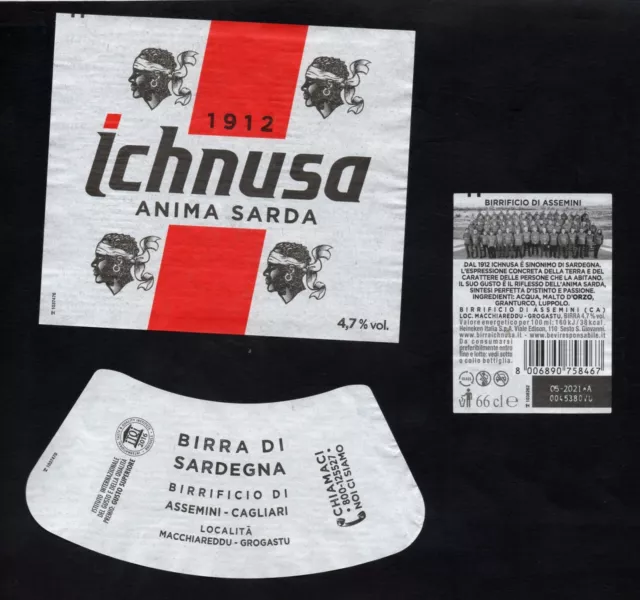 Birra Ichnusa cl. 66 - set etichette
