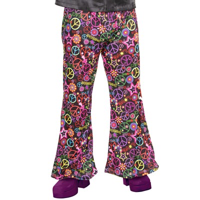 Adulti Da Uomo 1960s Peace Out si allarga Pantaloni Hippie 70s Love Hippy Costume 