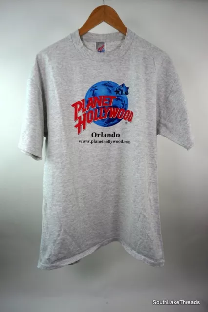 Vintage 90s Planet Hollywood Orlando Heather Gray T-Shirt Sz Adult Large