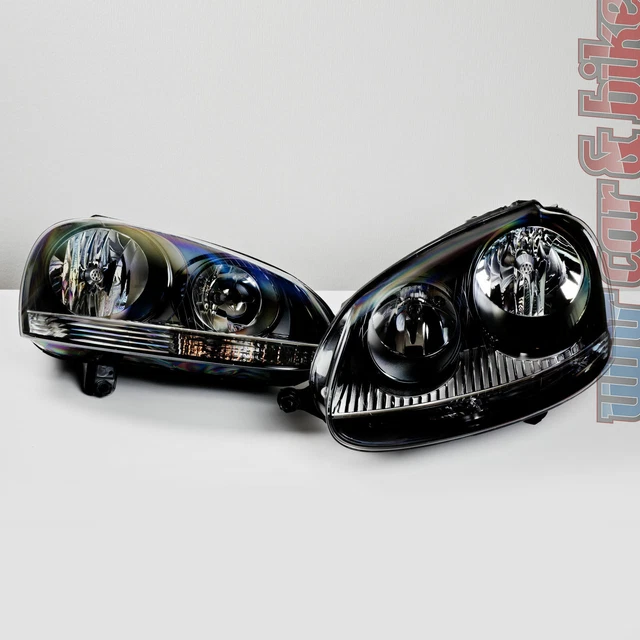HELLA CLEAR GLASS headlights set VW Golf 5 V GTI R32 black incl