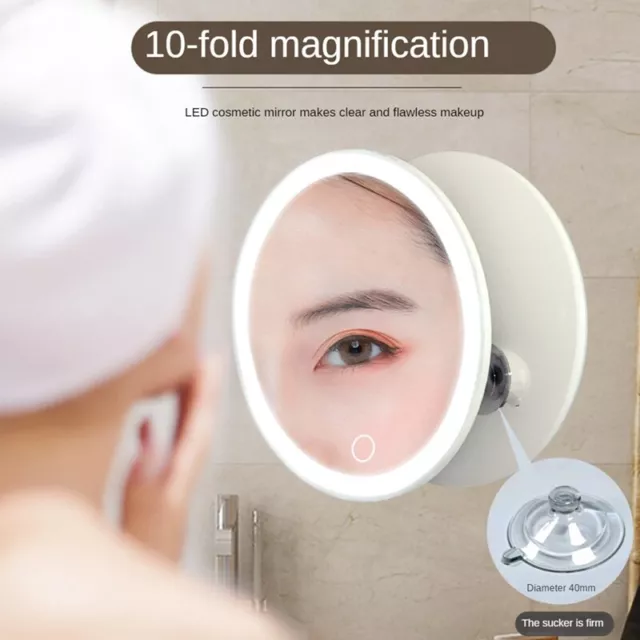 Miroir Grossissant 10X avec Miroir de Maquillage  avec LumièRes Mir2063
